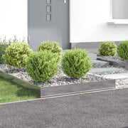 Gazonrand staal 4 st 100x20 cm zilverkleurig