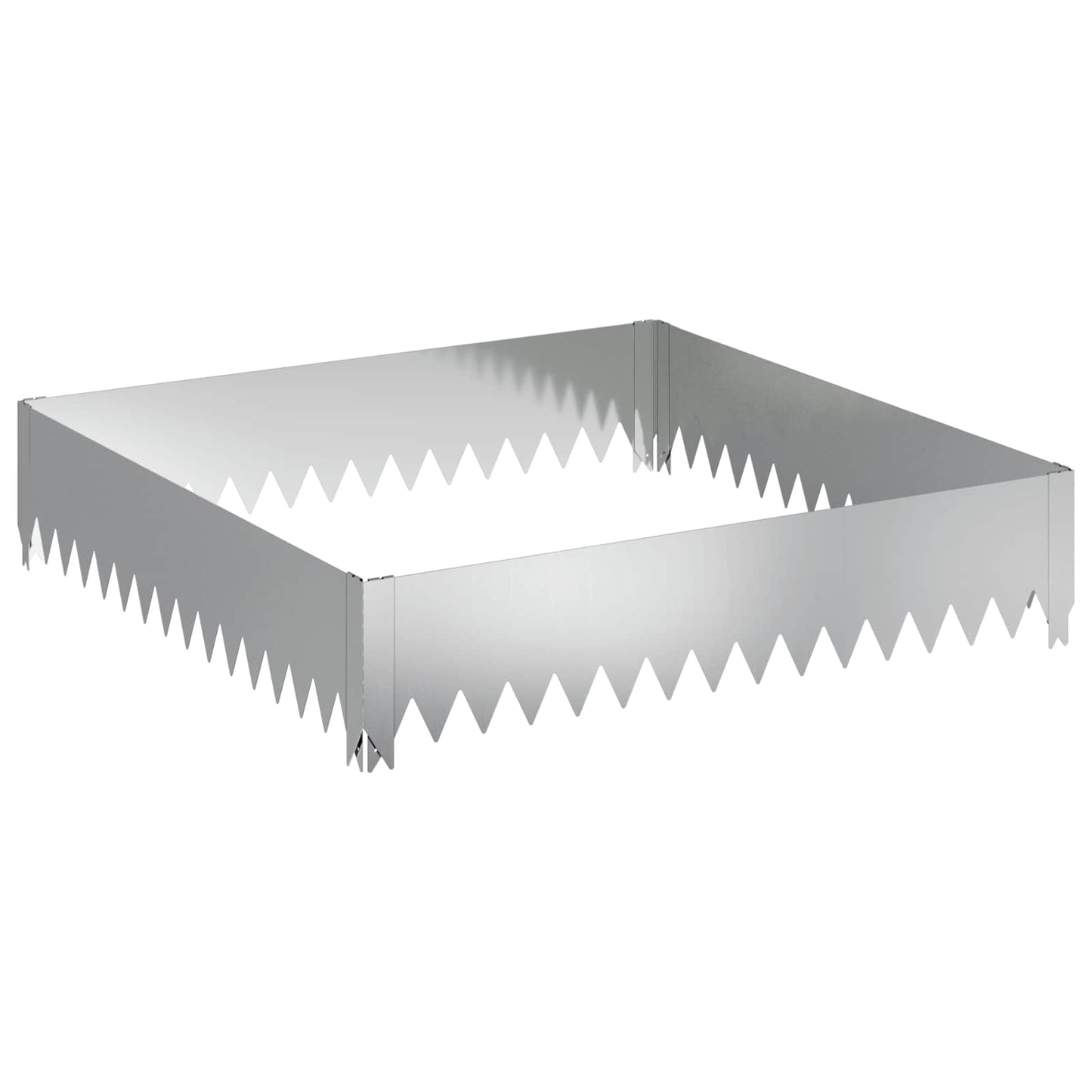 Gazonrand 100 x 100 x 20 cm Staal Zilverkleurig