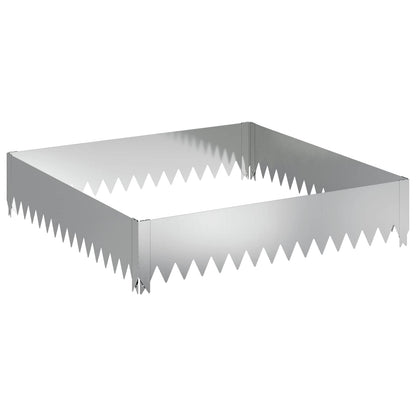 Gazonrand 100 x 100 x 20 cm Staal Zilverkleurig