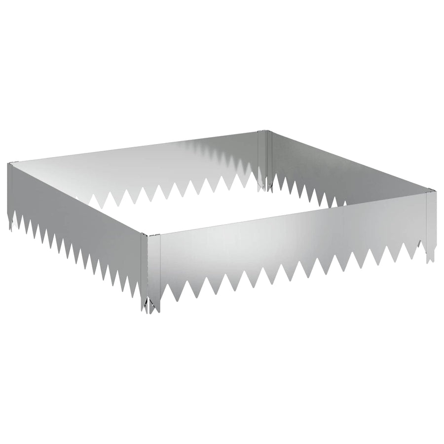 Gazonrand 100 x 100 x 20 cm Staal Zilverkleurig