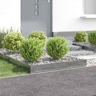 Gazonrand 4 pcs 100 x 100 x 20 cm Staal Zilverkleurig