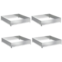 Gazonrand 4 pcs 100 x 100 x 20 cm Staal Zilverkleurig