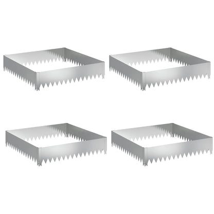 Gazonrand 4 pcs 100 x 100 x 20 cm Staal Zilverkleurig