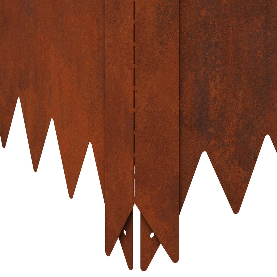 Gazonrand 100 x 100 x 20 cm Staal Roestig