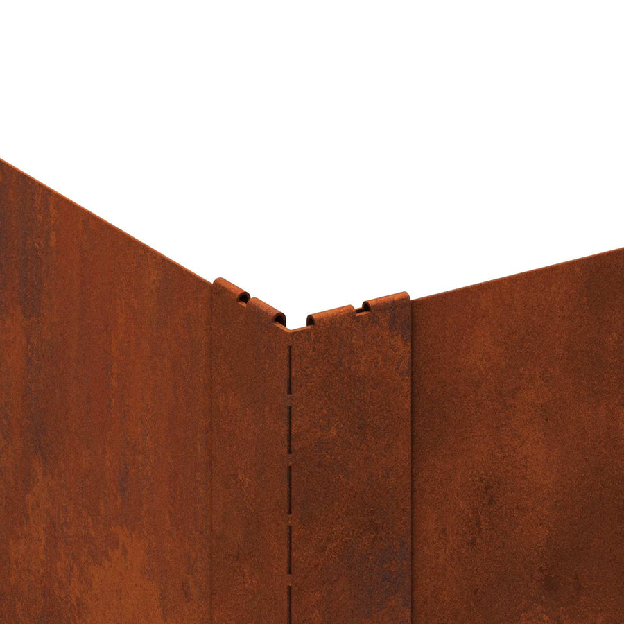 Gazonrand 4 pcs 100 x 100 x 20 cm Staal Roestig