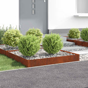 Gazonrand staal roestig 4x 100x100x20 cm