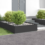 Gazonrand 4 st 100x35 cm staal zwart