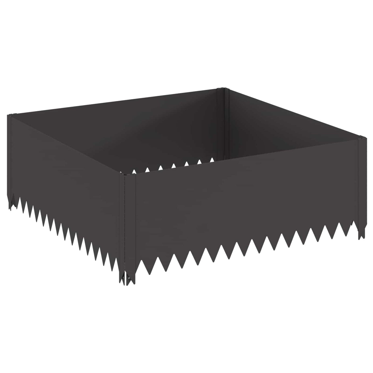 Gazonrand 4 st 100 x 100 x 35 cm Staal Zwart