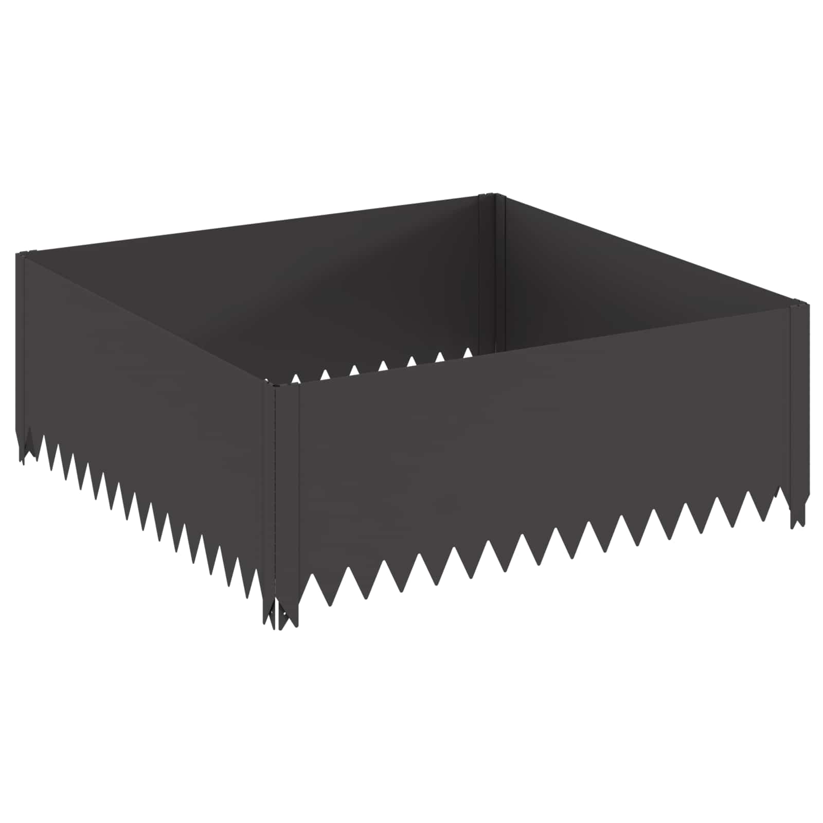 Gazonrand 4 st 100 x 100 x 35 cm Staal Zwart