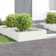 Gazonrand staal 4 stuks 100x100x35 cm wit