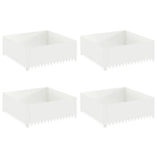 Gazonrand 4 st 100 x 100 x 35 cm Staal Wit