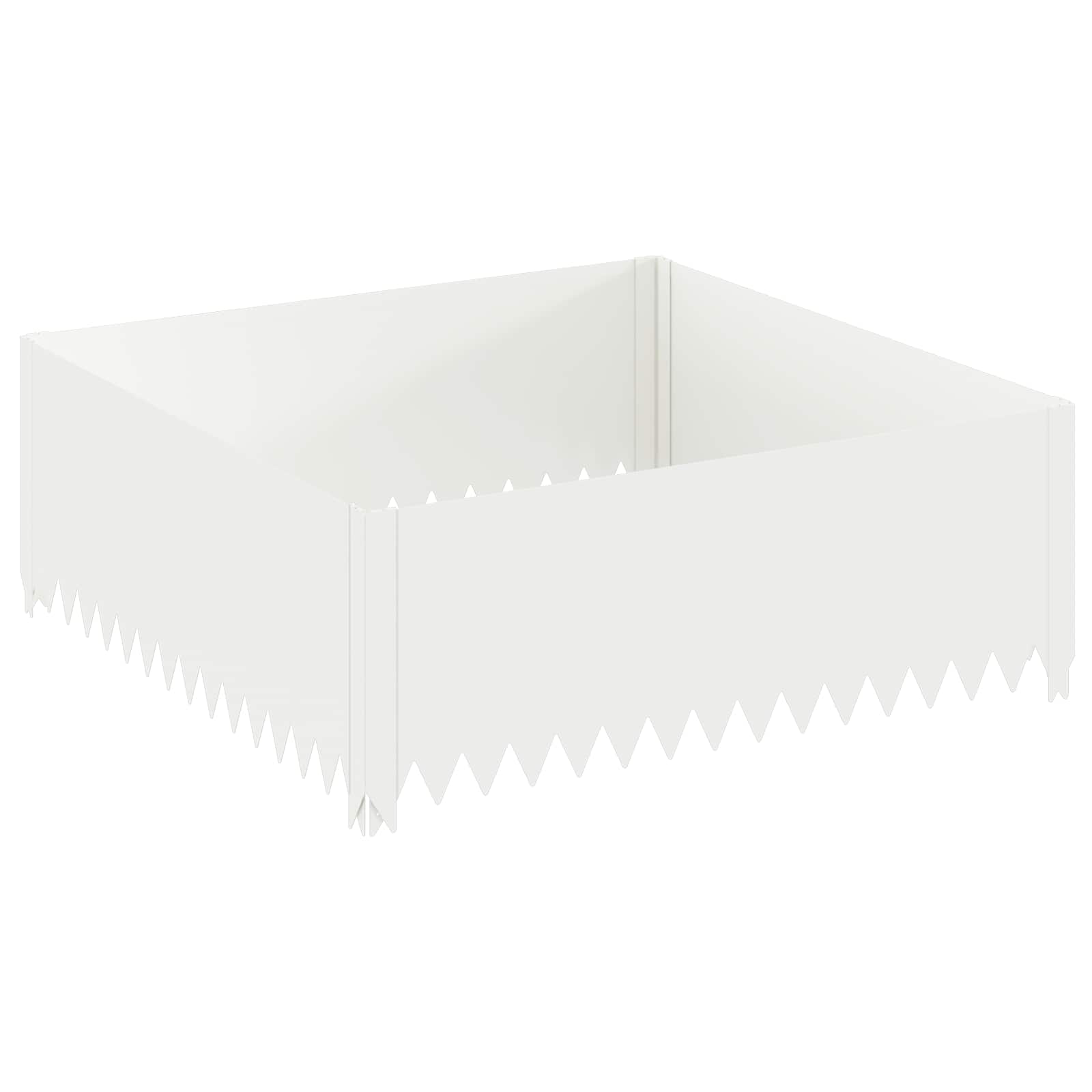 Gazonrand 4 st 100 x 100 x 35 cm Staal Wit