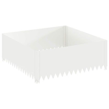 Gazonrand 4 st 100 x 100 x 35 cm Staal Wit