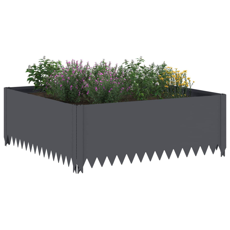 Gazonrand 100 x 100 x 35 cm Staal Antracietkleurig