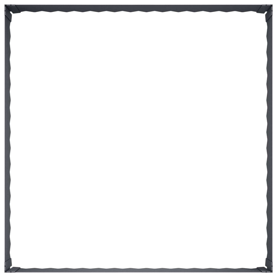 Gazonrand 4 st 100 x 100 x 35 cm Staal Antracietkleurig