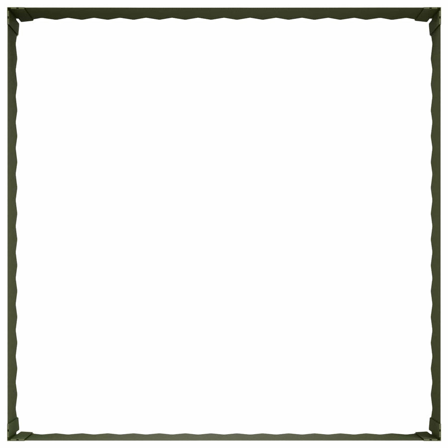 Gazonrand 100 x 100 x 35 cm Staal Olijfgroen