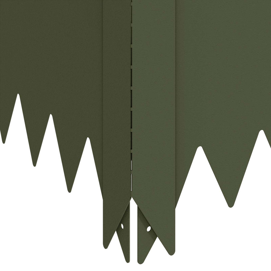 Gazonrand 4 st 100 x 100 x 35 cm Staal Olijfgroen