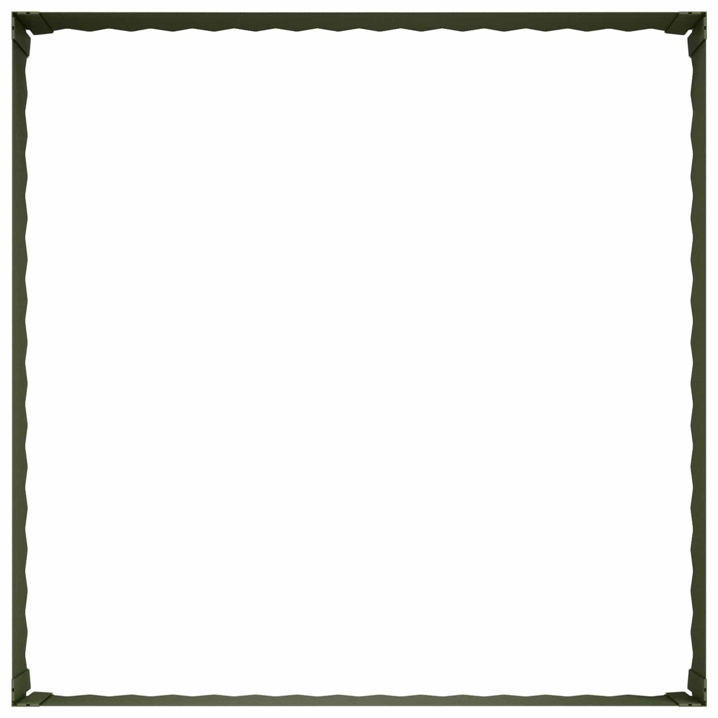 Gazonrand 4 st 100 x 100 x 35 cm Staal Olijfgroen