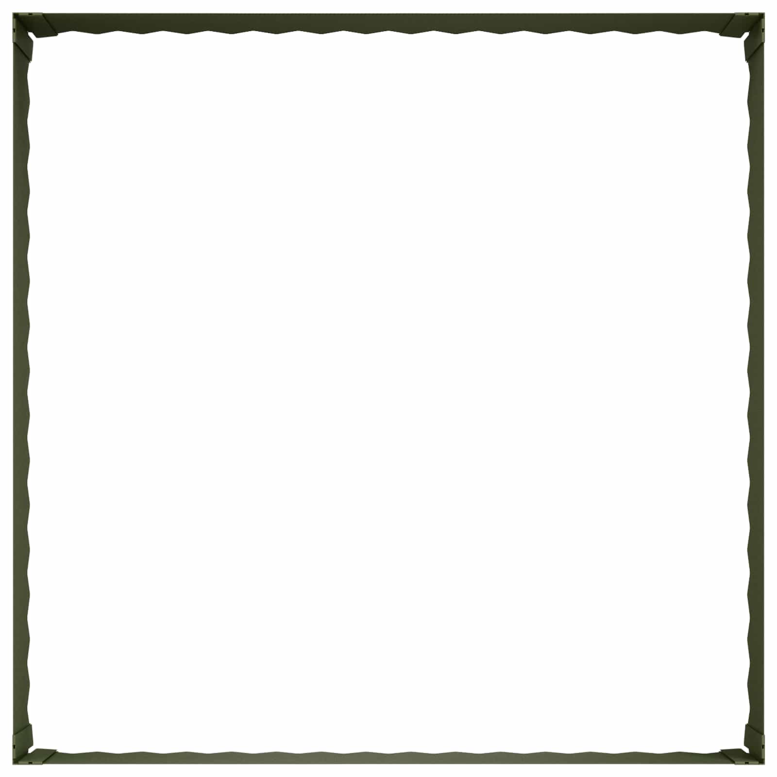 Gazonrand 4 st 100 x 100 x 35 cm Staal Olijfgroen
