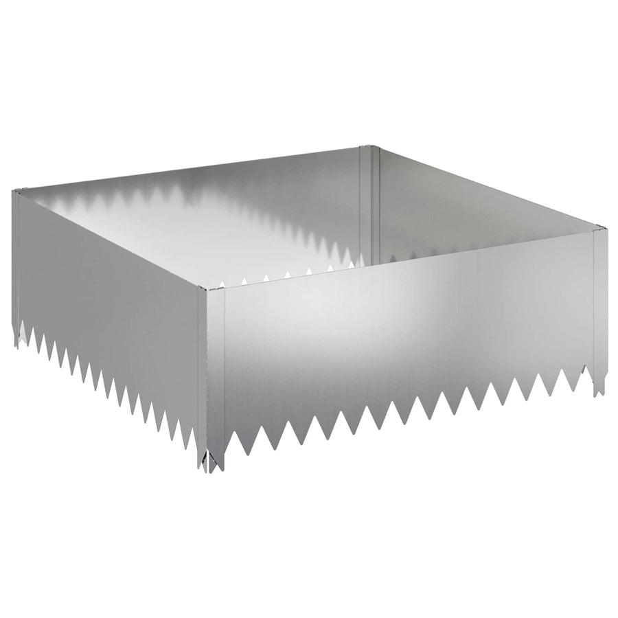 Gazonrand 100 x 100 x 35 cm Staal Zilverkleurig
