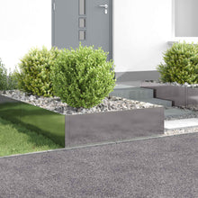Gazonrand 4 pcs 100 x 100 x 35 cm Staal Zilverkleurig