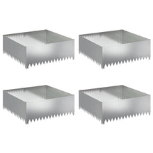 Gazonrand 4 pcs 100 x 100 x 35 cm Staal Zilverkleurig
