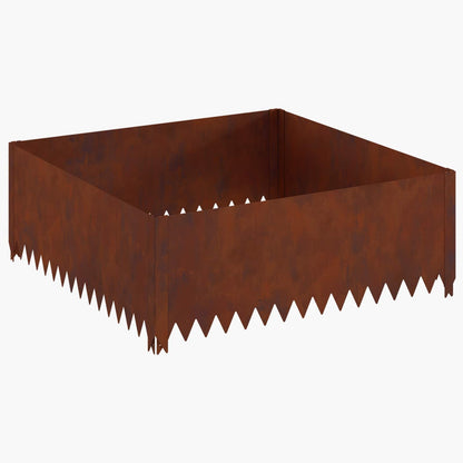 Gazonrand 100 x 100 x 35 cm Staal Roestig