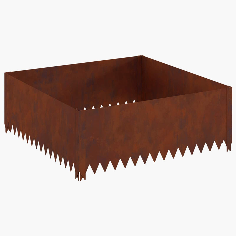 Gazonrand 100 x 100 x 35 cm Staal Roestig