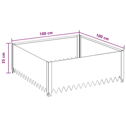 Gazonrand 100 x 100 x 35 cm Staal Roestig