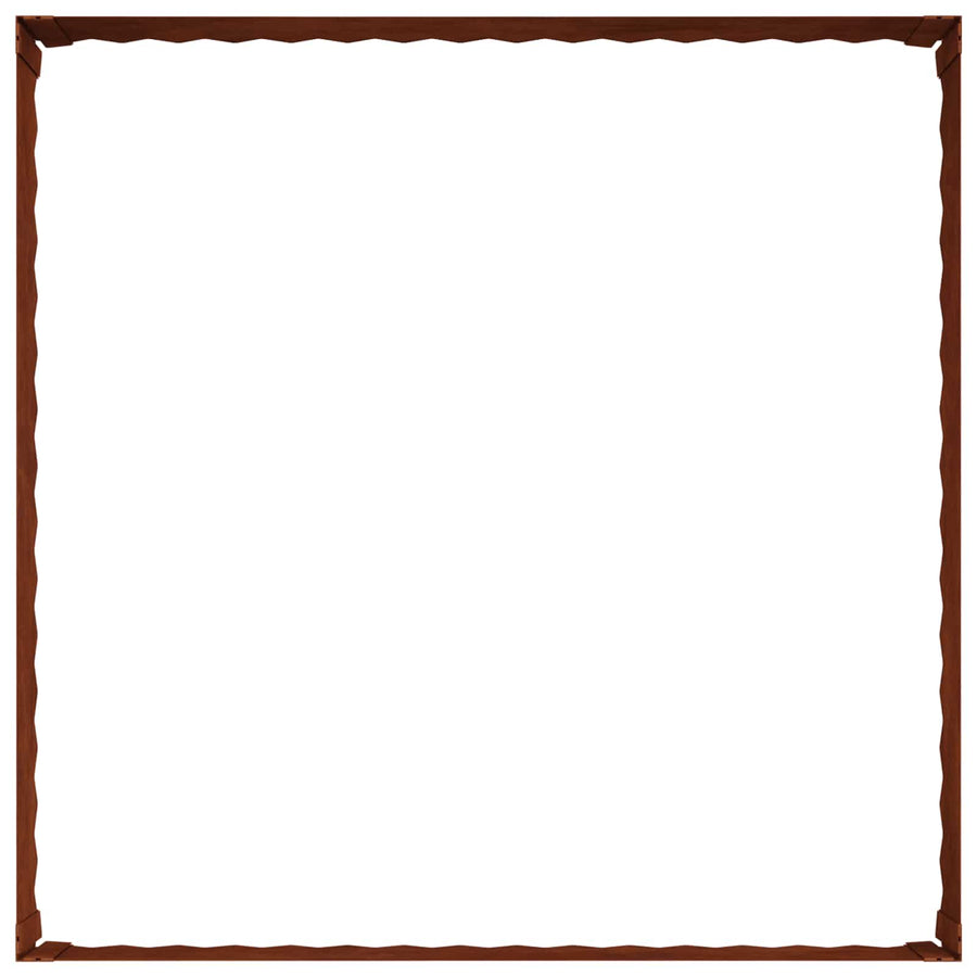Gazonrand 100 x 100 x 35 cm Staal Roestig