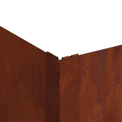 Gazonrand 4 pcs 100 x 100 x 35 cm Staal Roestig