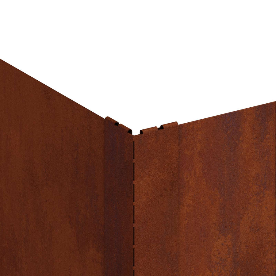 Gazonrand 4 pcs 100 x 100 x 35 cm Staal Roestig