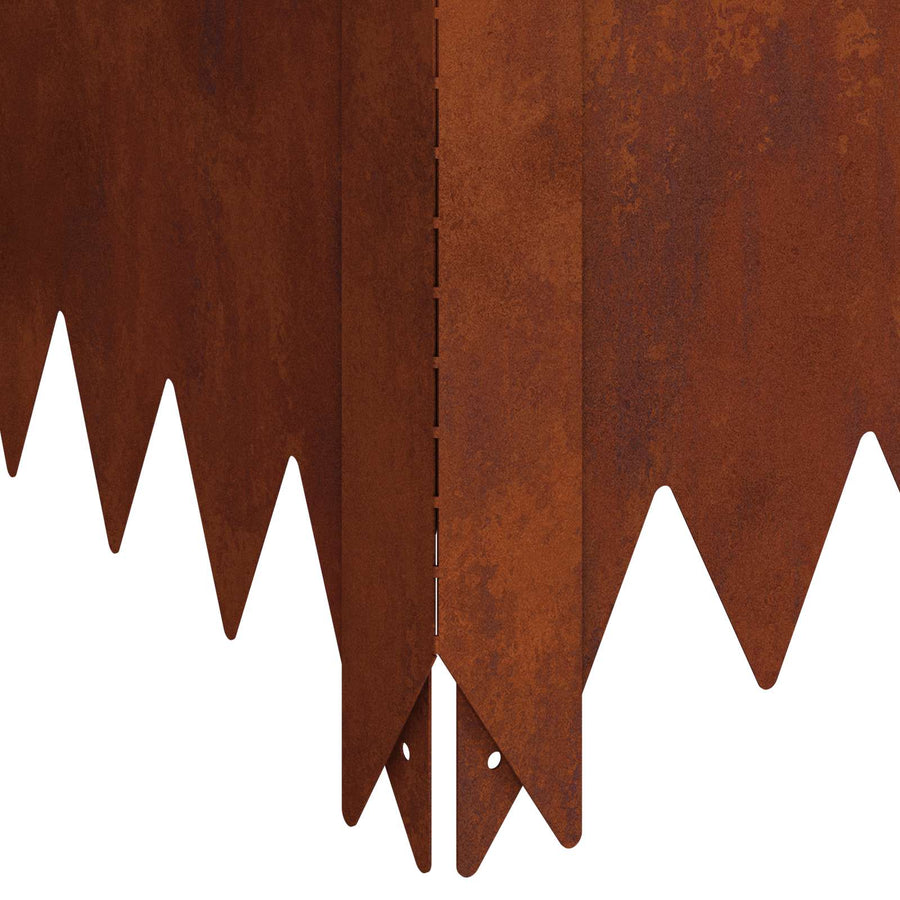 Gazonrand 4 pcs 100 x 100 x 35 cm Staal Roestig
