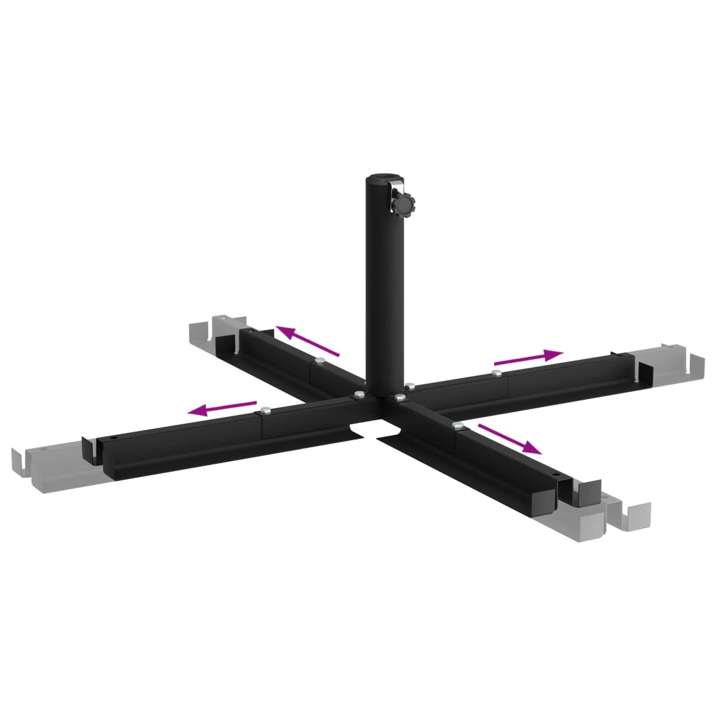 Parasolvoet voor 25–50 mm paal Zwart Gepoedercoat staal
