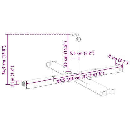 Parasolvoet voor 25–50 mm paal Zwart Gepoedercoat staal