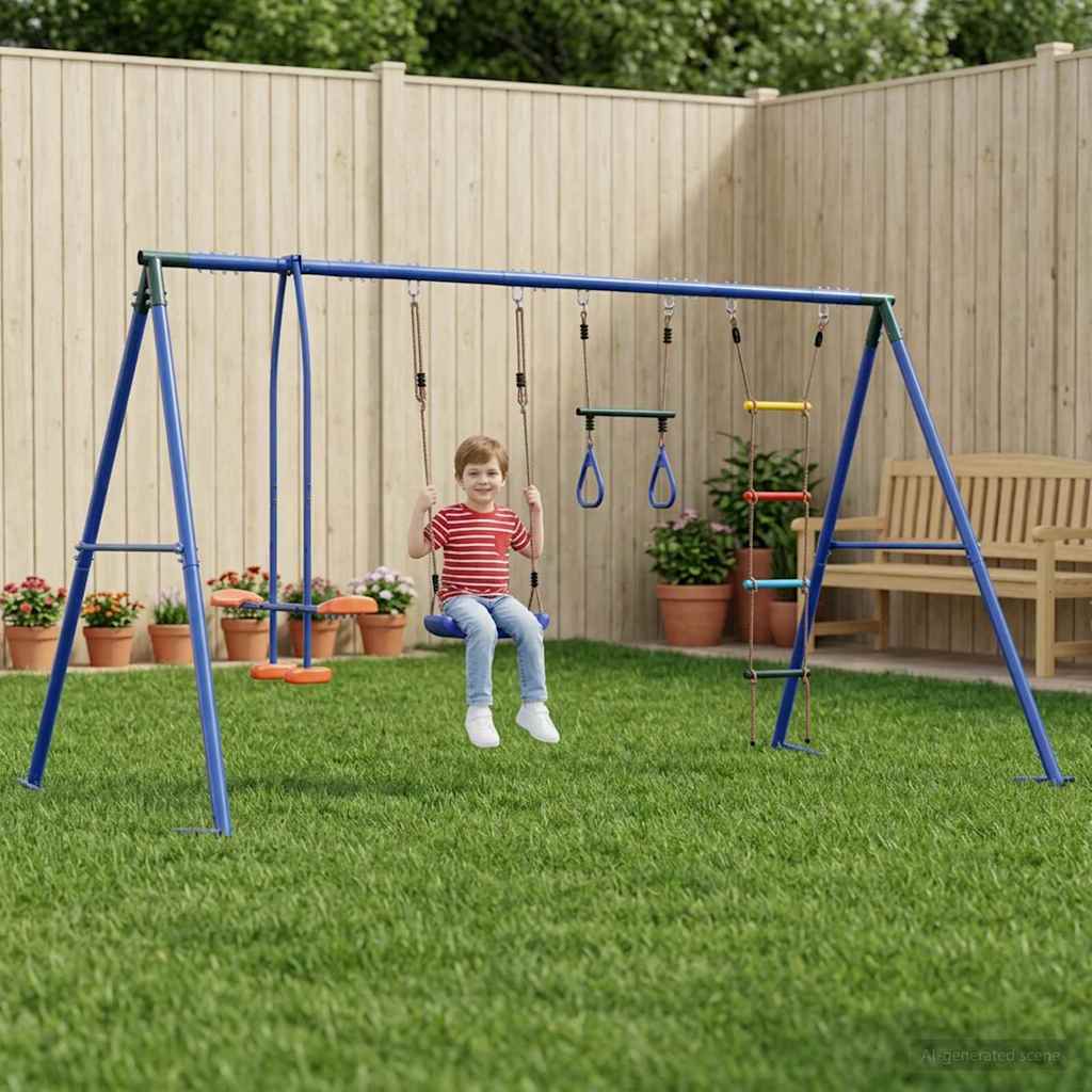 Buiten Schommelset Meerkleurig 330 x 185 x 185 cm Staal en PE