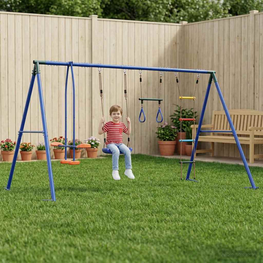 Buiten Schommelset Meerkleurig 330 x 185 x 185 cm Staal en PE