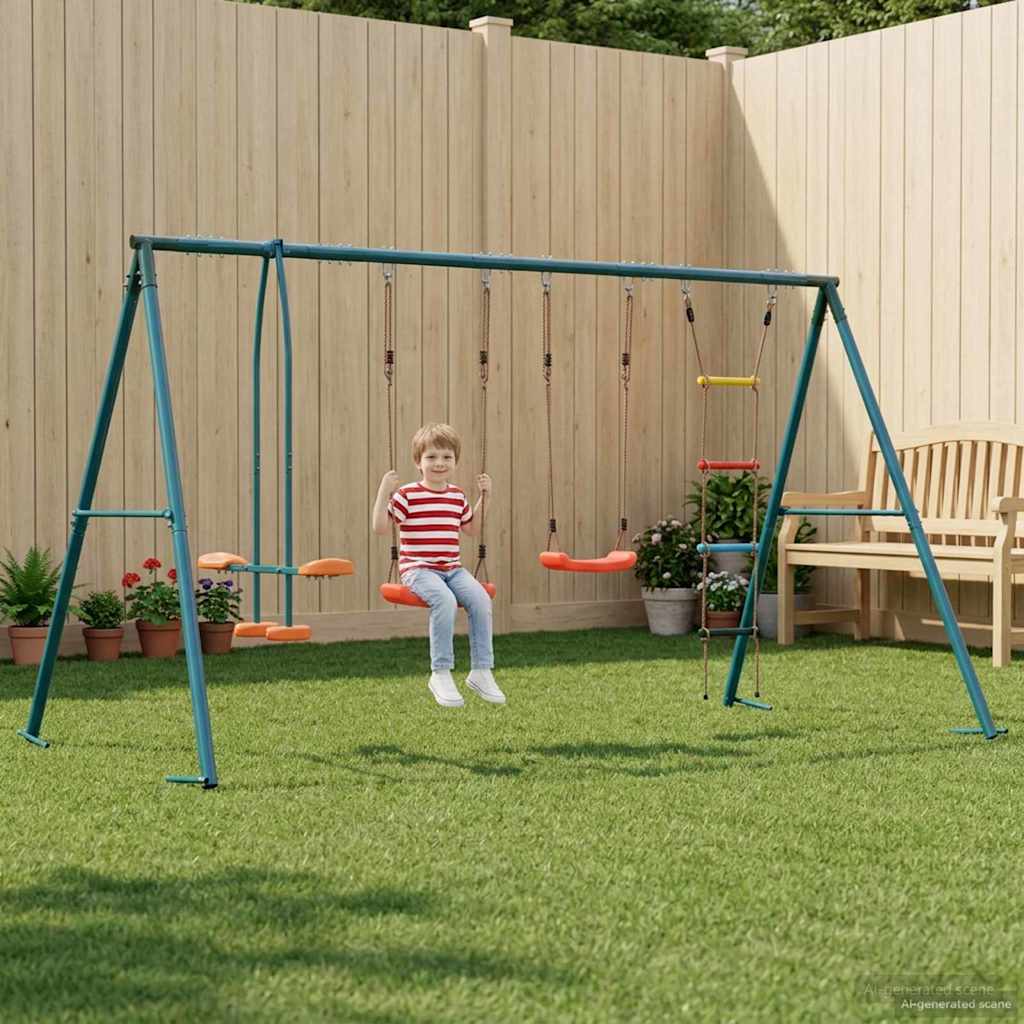 Buiten Schommelset Meerkleurig 330 x 185 x 185 cm Staal en PE
