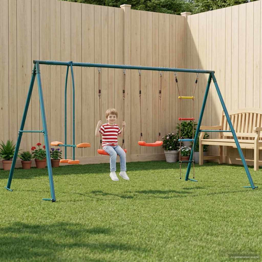Buiten Schommelset Meerkleurig 330 x 185 x 185 cm Staal en PE
