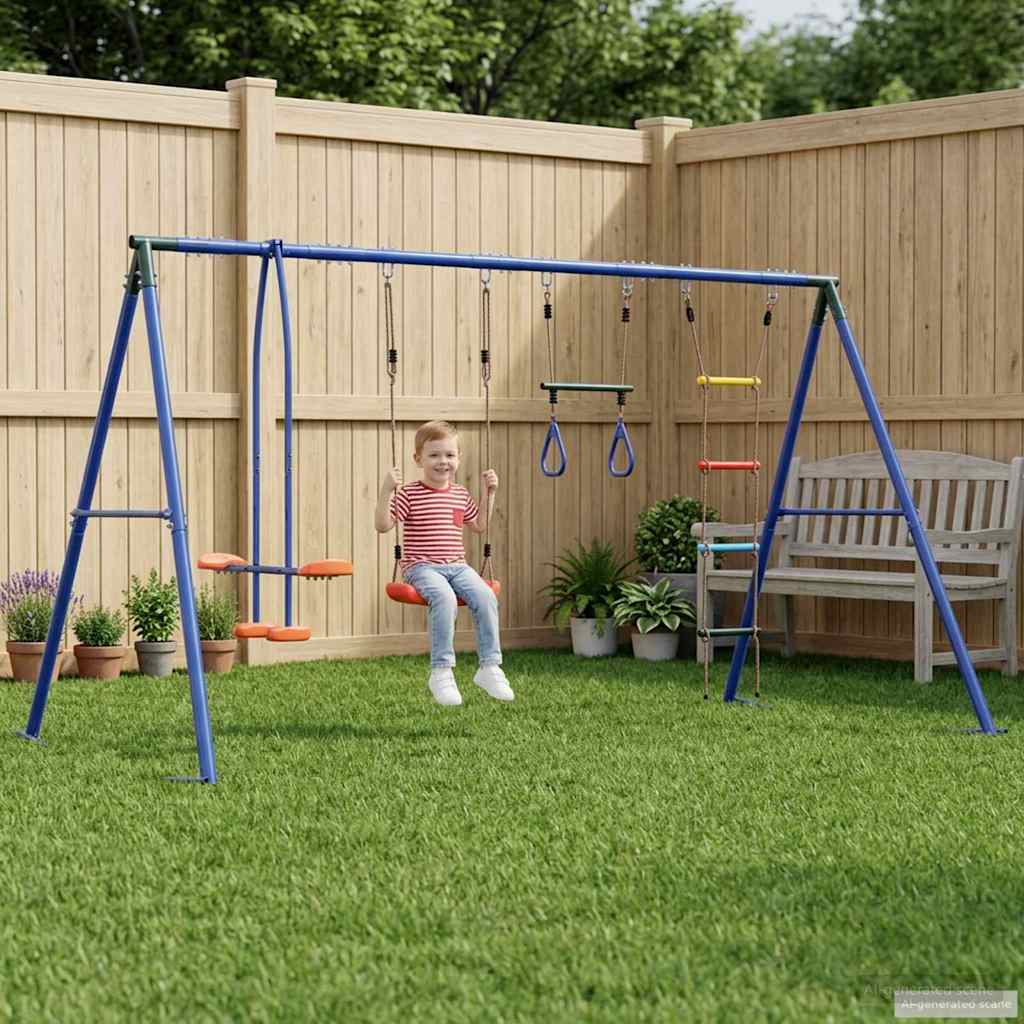 Buiten Schommelset Meerkleurig 330 x 185 x 185 cm Staal en PE