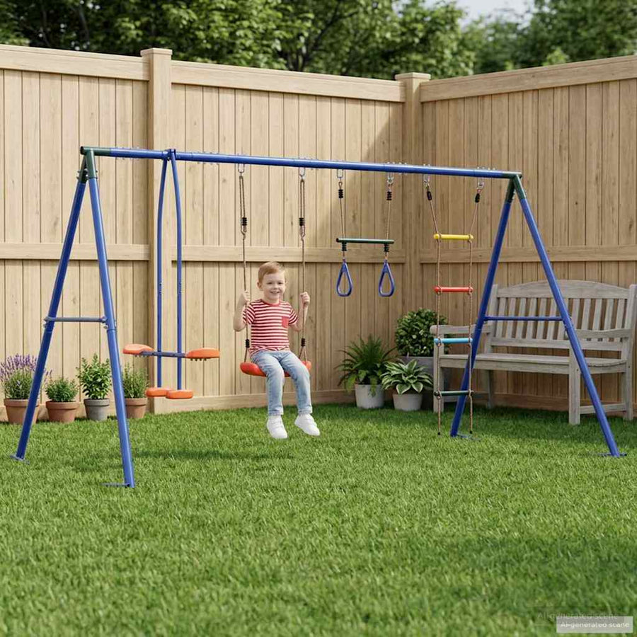 Buiten Schommelset Meerkleurig 330 x 185 x 185 cm Staal en PE