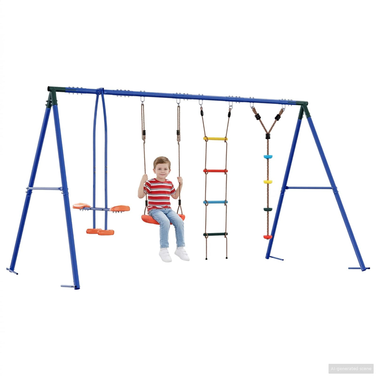 Buiten Schommelset Meerkleurig 330 x 185 x 185 cm Staal en PE