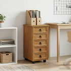 Rolkast 5 laden 34x39x65.5 cm grenenhout honingbruin