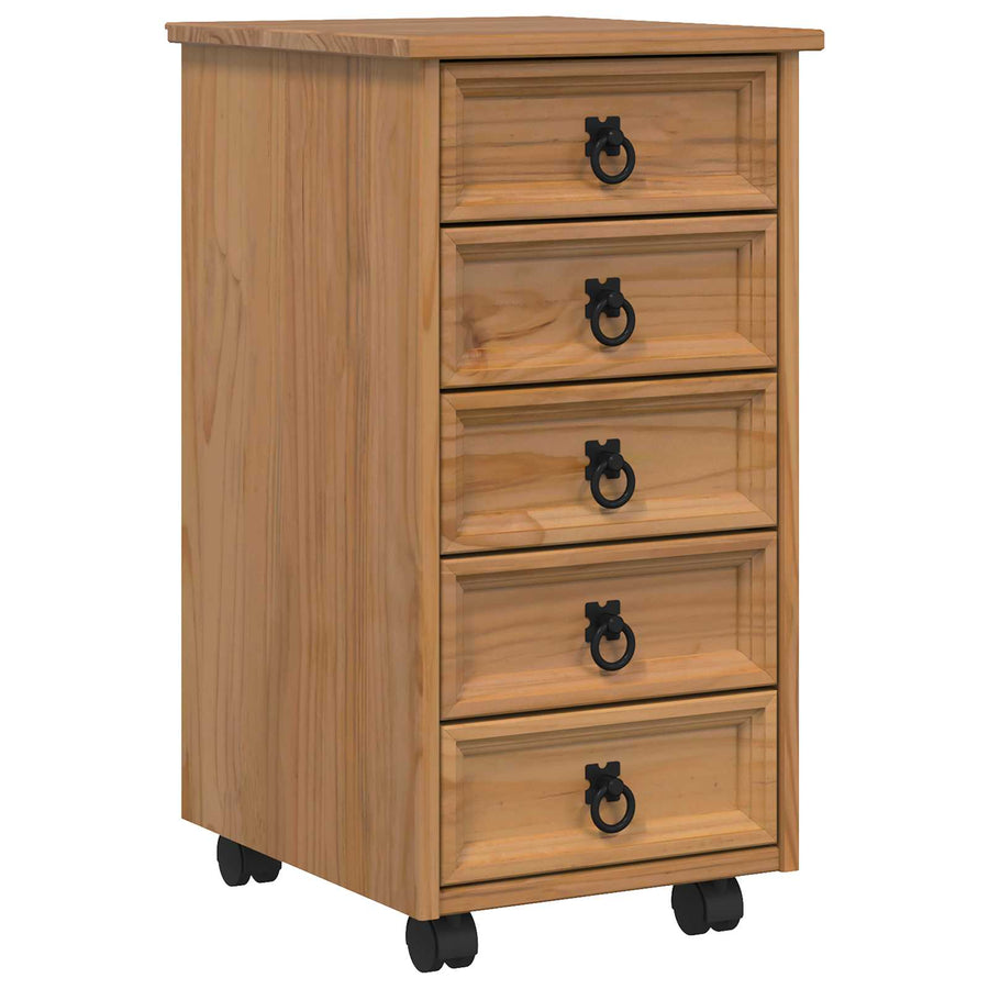 Rolkast met lades CORONA Massief grenenhout en engineered wood