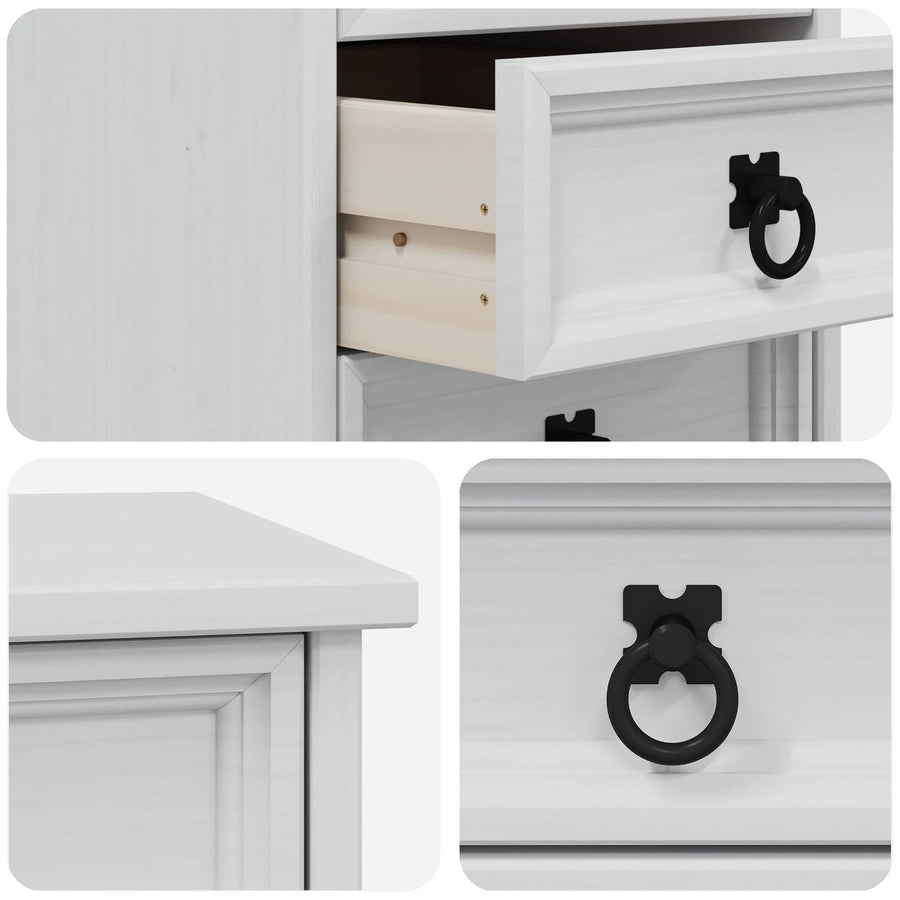Rolkast met lades CORONA Massief grenenhout en engineered wood
