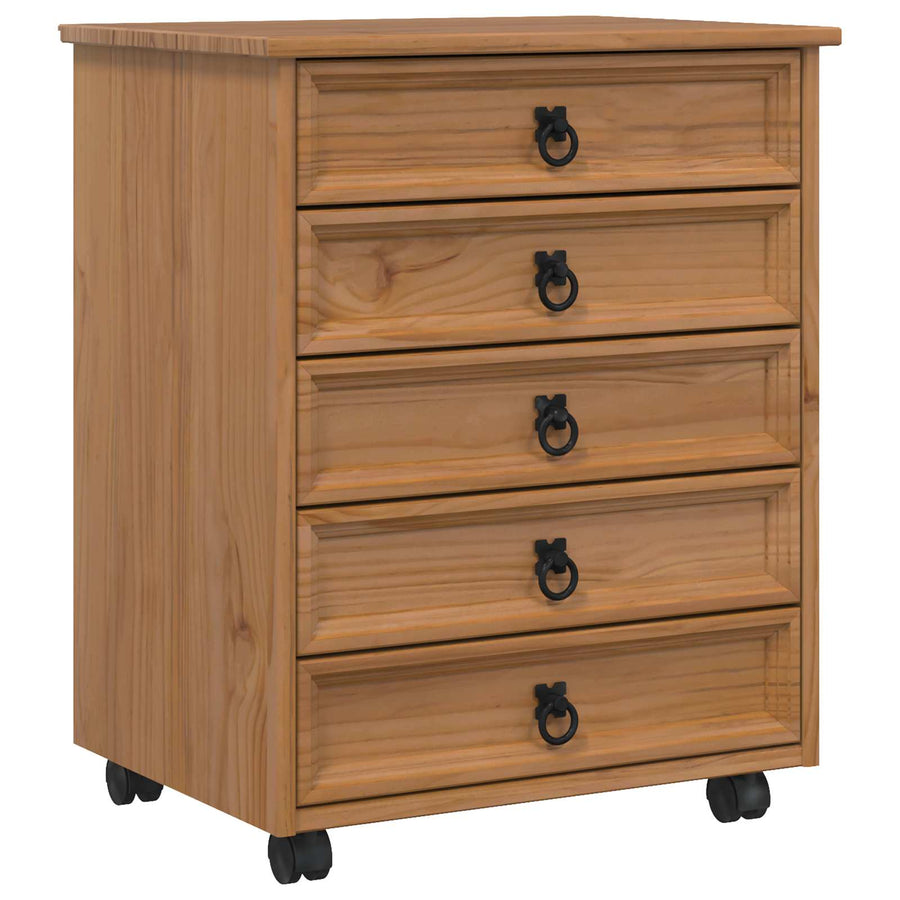 Rolkast met lades CORONA Massief grenenhout en engineered wood