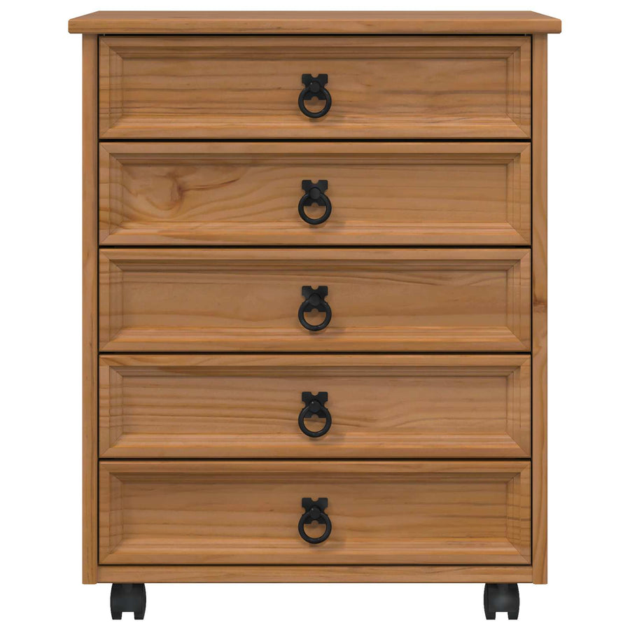 Rolkast met lades CORONA Massief grenenhout en engineered wood