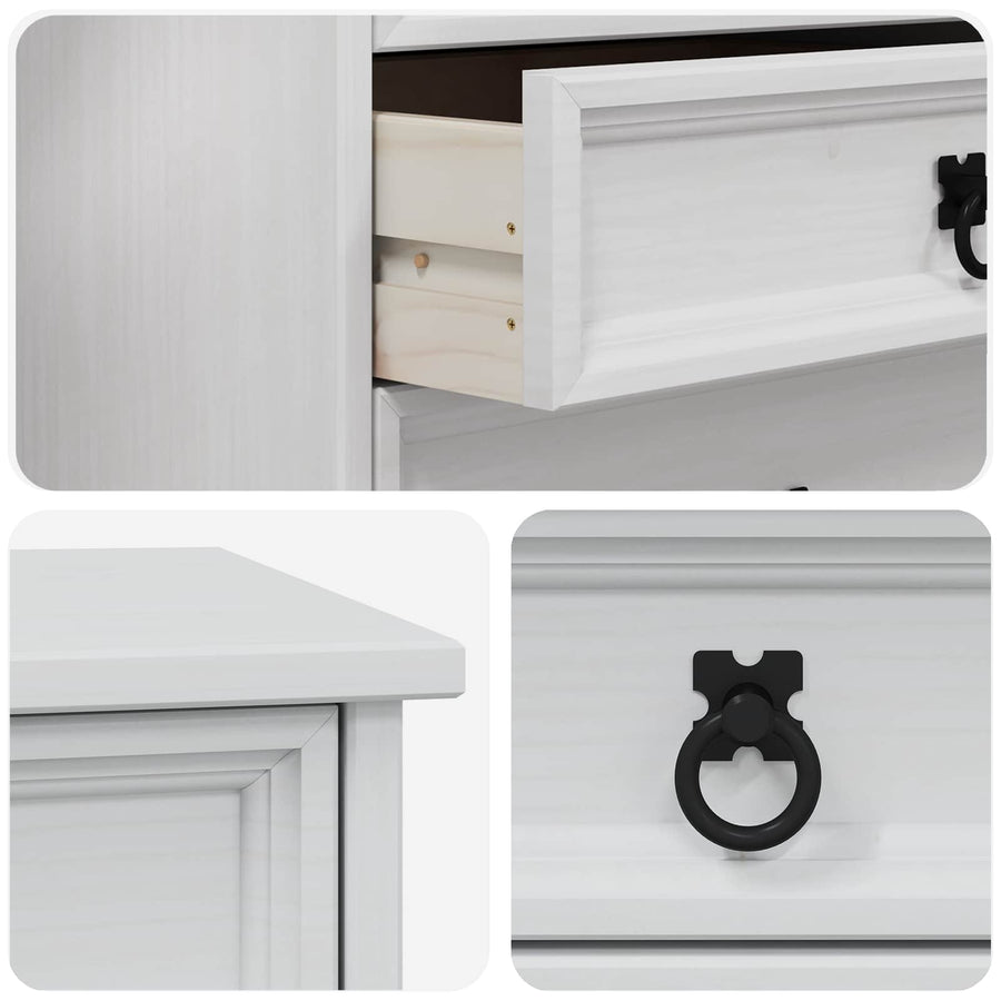 Rolkast met lades CORONA Massief grenenhout en engineered wood