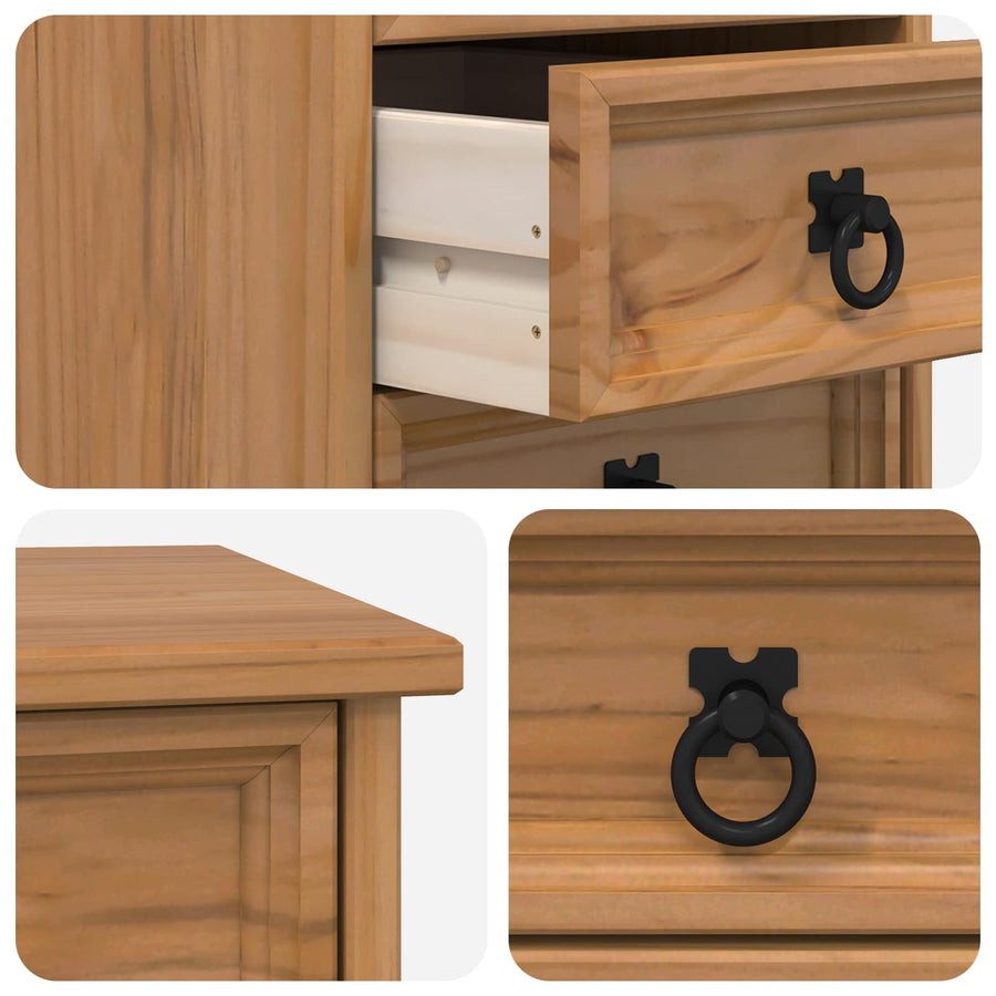Rolkast met lades CORONA Massief grenenhout en engineered wood