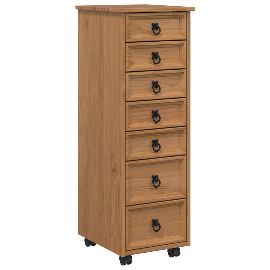Rolkast met lades CORONA Massief grenenhout en engineered wood